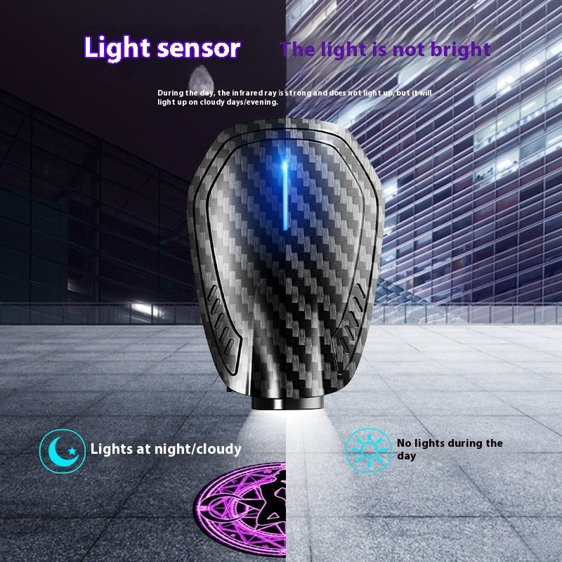 Carbon Fiber Pattern Lamp Car Infrared Induction Wireless Door Light