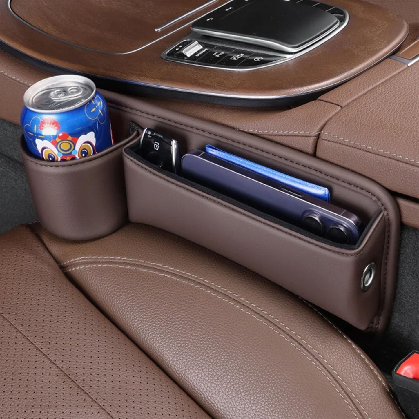 Car Seat Gap Storage, New Upgraded Car Seat Storage Box With Cup Holder