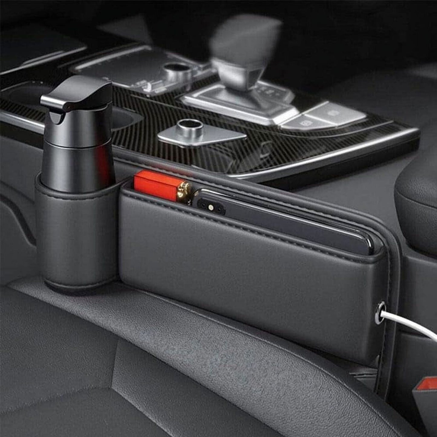 Car Seat Gap Storage, New Upgraded Car Seat Storage Box With Cup Holder