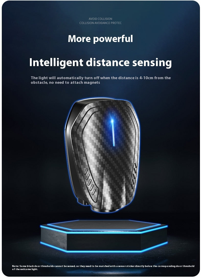 Carbon Fiber Pattern Lamp Car Infrared Induction Wireless Door Light