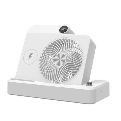 Desktop Mobile Phone Wireless Charging Display Folding Fan