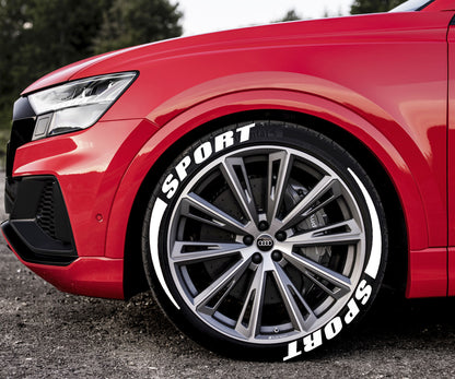 SPORTS Car Tire Letter Sticker Pvc Rubber
