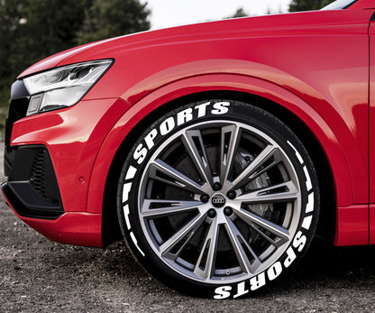 SPORTS Car Tire Letter Sticker Pvc Rubber