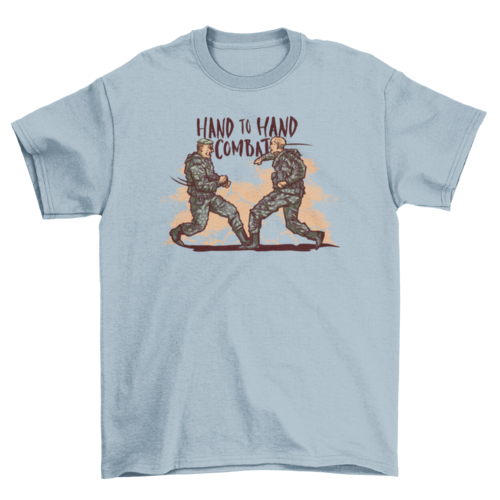 Military Fight Clothing War graphic t-shirt Army men quote "Hand to