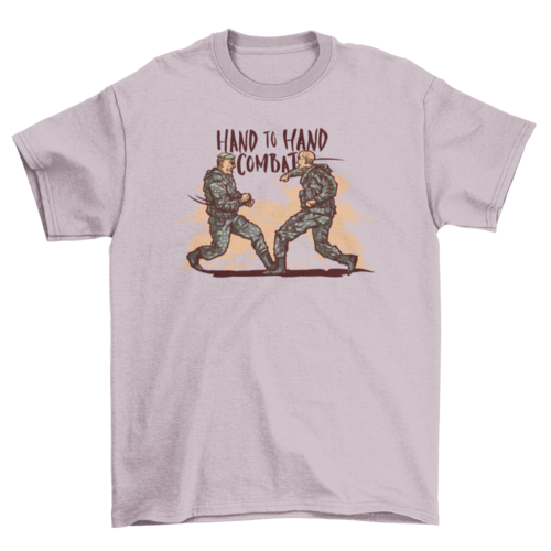 Military Fight Clothing War graphic t-shirt Army men quote "Hand to
